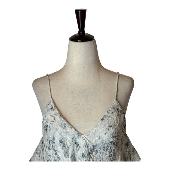 Chelsea And Walker Shirt Women 8 Ivory Floral Silk Blend Asymmetric Becky Cami - Picture 4 of 11
